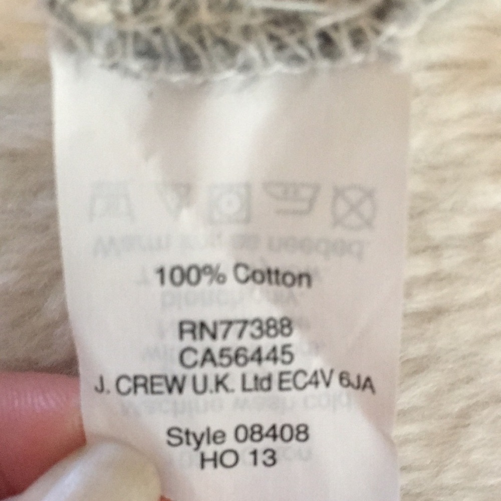 J Crew heather gray tee with black/white stripe sleeve - Picture 6 of 9